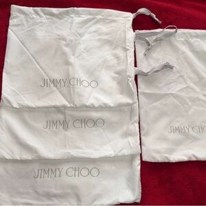 Jimmy Choo White Shoe Dust Bags lot of 4